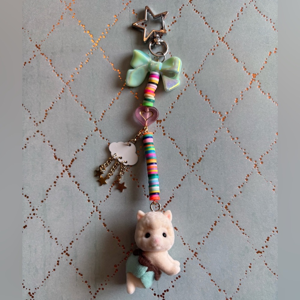 Handmade Calico Critter keychain